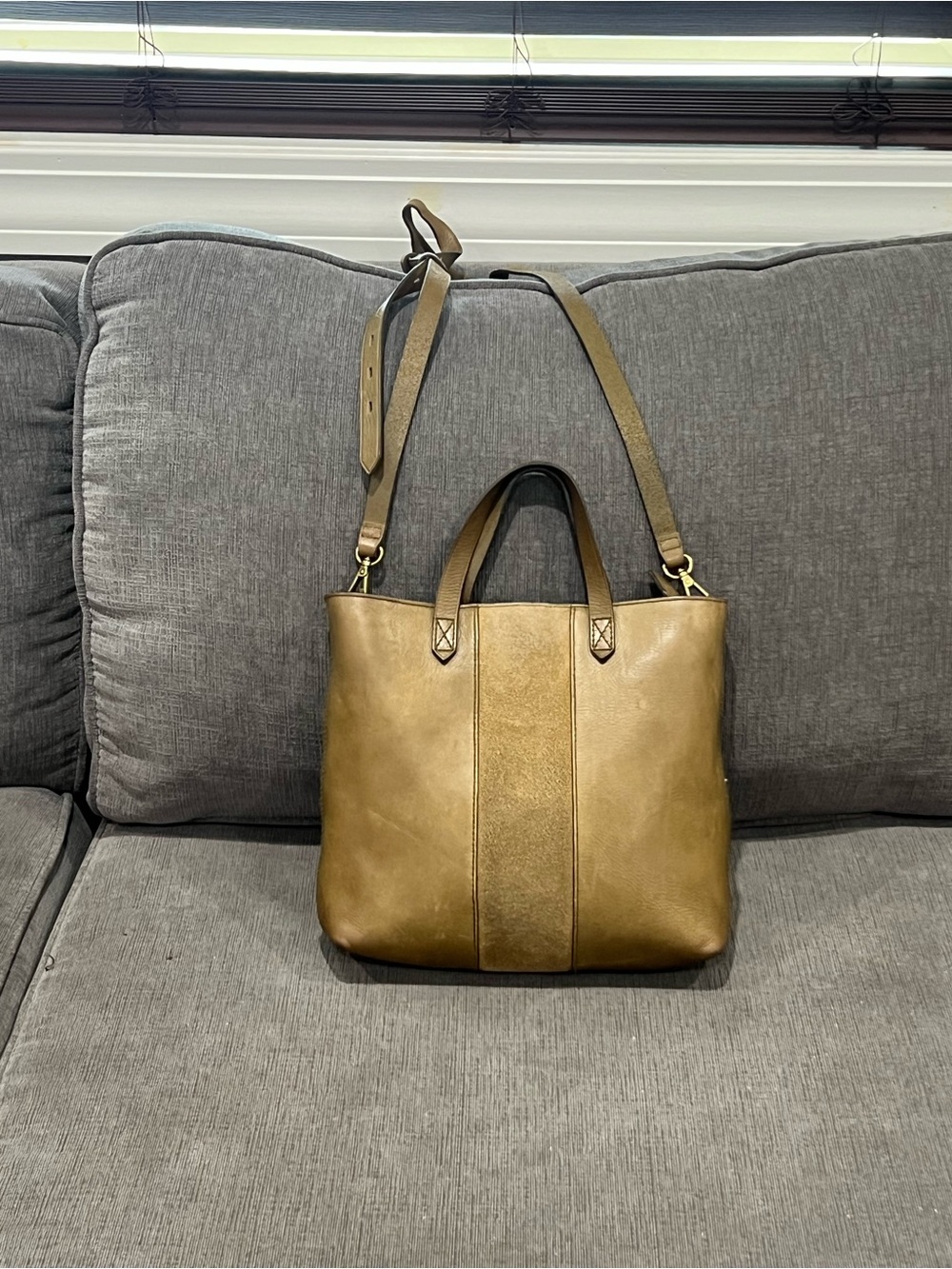 Madewell TransportLeather Suede Stripe Tote Bag